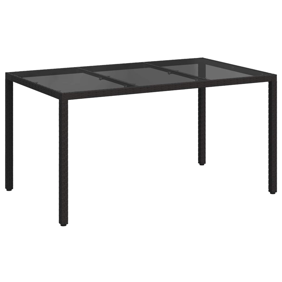 Garden Table Black 150 x 90 x 75 cm Poly Rattan