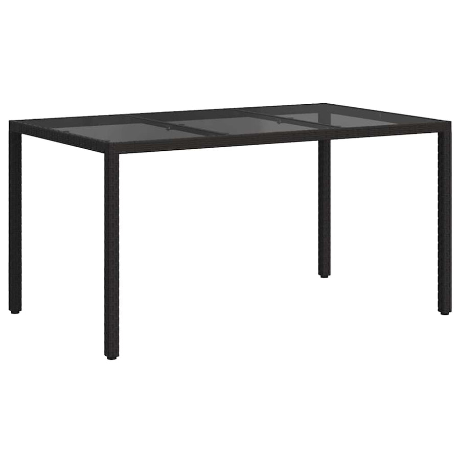 Garden Table Black 150 x 90 x 75 cm Poly Rattan