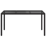 Garden Table Black 150 x 90 x 75 cm Poly Rattan