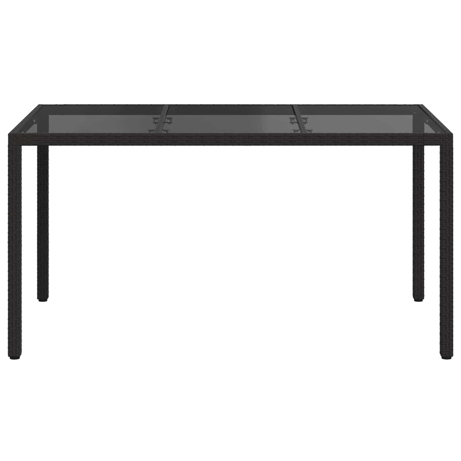 Garden Table Black 150 x 90 x 75 cm Poly Rattan