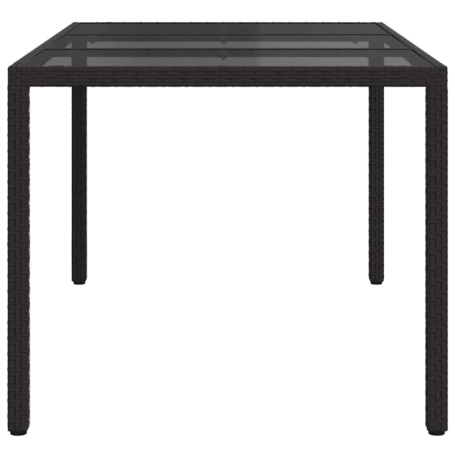 Garden Table Black 150 x 90 x 75 cm Poly Rattan