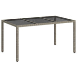 Garden Table Grey 150 x 90 x 75 cm Poly Rattan