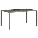 Garden Table Grey 150 x 90 x 75 cm Poly Rattan - 45-Degree Angle