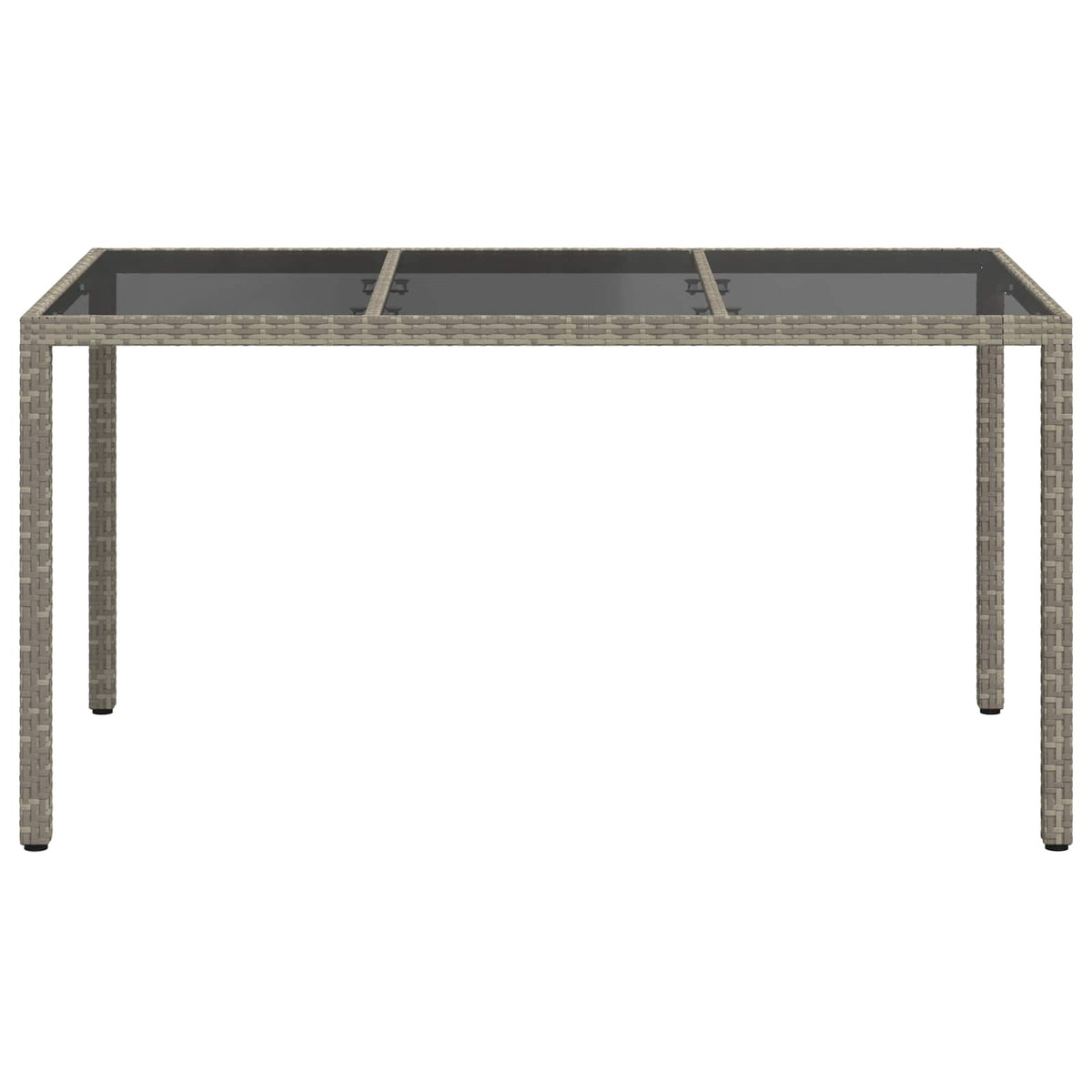 Garden Table Grey 150 x 90 x 75 cm Poly Rattan