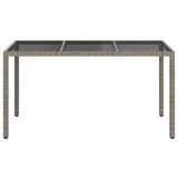 Garden Table Grey 150 x 90 x 75 cm Poly Rattan - Side View