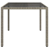 Garden Table Grey 150 x 90 x 75 cm Poly Rattan - Top-Down View