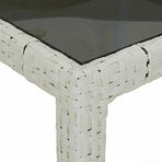 Garden Table White 150 x 90 x 75 cm Poly Rattan