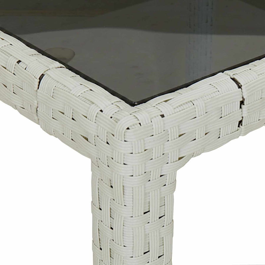 Garden Table White 150 x 90 x 75 cm Poly Rattan