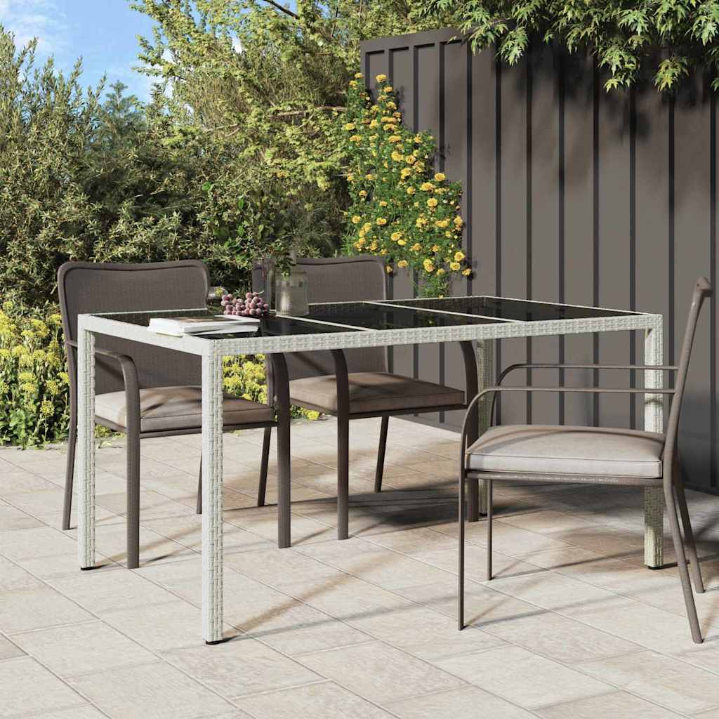 Garden Dining Table White 150 x 90 x 75 cm Poly rattan