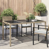 Garden Table Beige 150 x 90 x 75 cm Poly Rattan