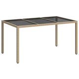Garden Table Beige 150 x 90 x 75 cm Poly Rattan - Front View