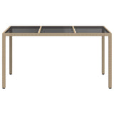 Garden Table Beige 150 x 90 x 75 cm Poly Rattan
