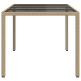 Garden Table Beige 150 x 90 x 75 cm Poly Rattan - Top-Down View