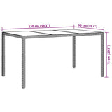 Garden Table Beige 150 x 90 x 75 cm Poly Rattan - Close-Up Angle