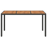Garden Table Black 150 x 90 x 75 cm Poly Rattan
