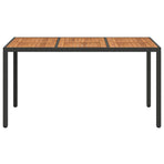 Garden Table Black 150 x 90 x 75 cm Poly Rattan