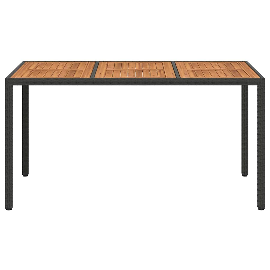 Garden Table Black 150 x 90 x 75 cm Poly Rattan