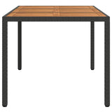 Garden Dining Table Black 150 x 90 x 75 cm Poly rattan - Top-Down View