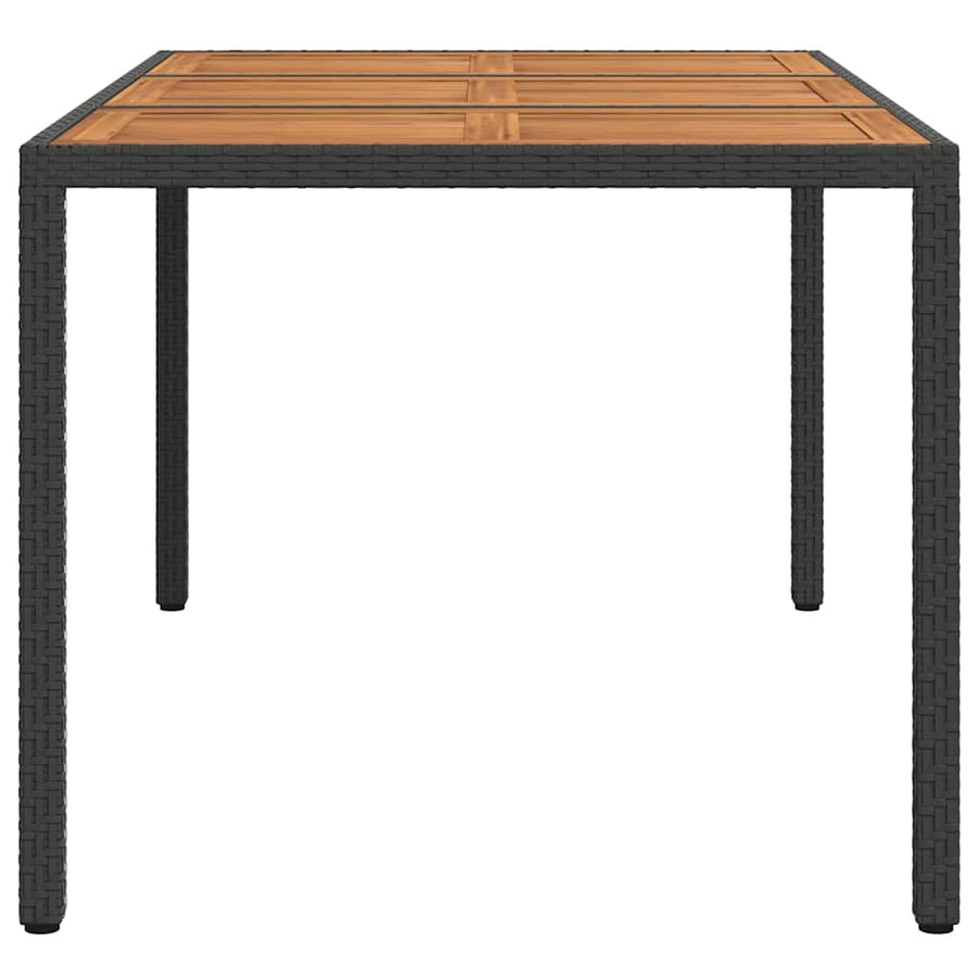 Garden Table Black 150 x 90 x 75 cm Poly Rattan