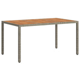 Garden Table Grey 150 x 90 x 75 cm Poly Rattan - 45-Degree Angle