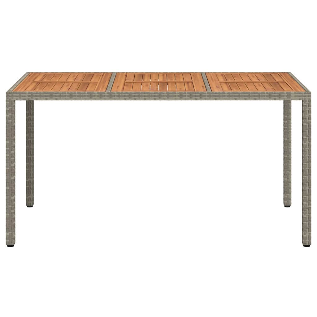 Garden Table Grey 150 x 90 x 75 cm Poly Rattan