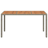 Garden Table Grey 150 x 90 x 75 cm Poly Rattan