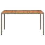Garden Table Grey 150 x 90 x 75 cm Poly Rattan