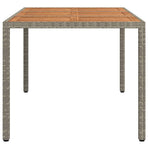 Garden Table Grey 150 x 90 x 75 cm Poly Rattan