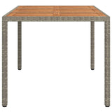 Garden Table Grey 150 x 90 x 75 cm Poly Rattan - Top-Down View