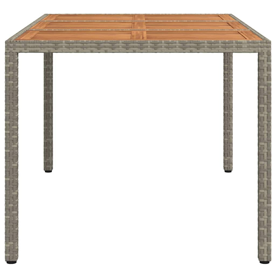 Garden Table Grey 150 x 90 x 75 cm Poly Rattan