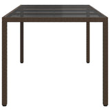 Garden Table Brown 190 x 90 x 75 cm Poly Rattan