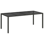 Garden Table Black Poly Rattan