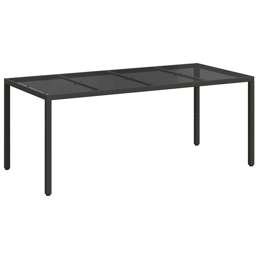 Garden Table Black Poly Rattan