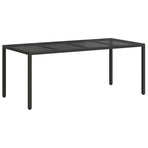 Garden Table Black Poly Rattan