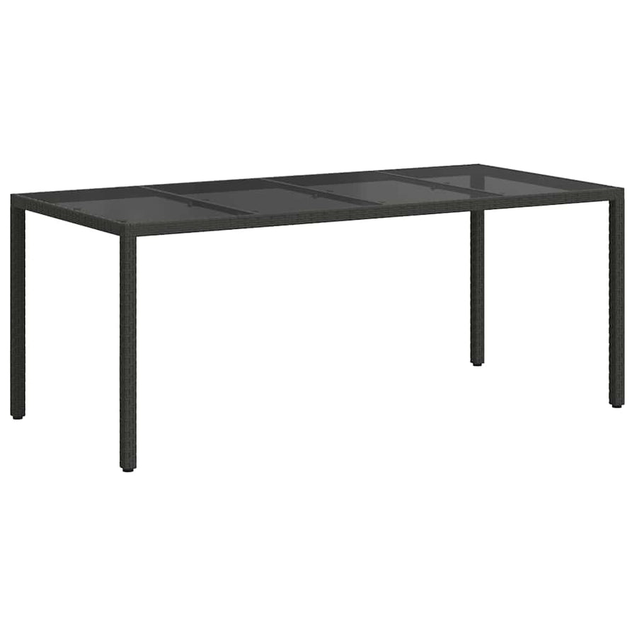 Garden Table Black Poly Rattan