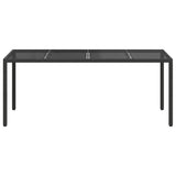 Garden Table Black 190 x 90 x 75 cm Poly Rattan