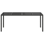 Garden Table Black Poly Rattan