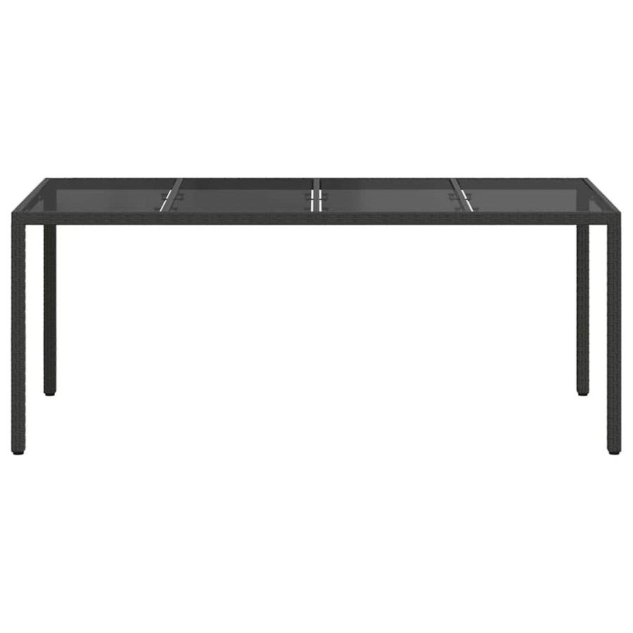 Garden Table Black Poly Rattan