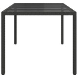 Garden Table Black 190 x 90 x 75 cm Poly Rattan