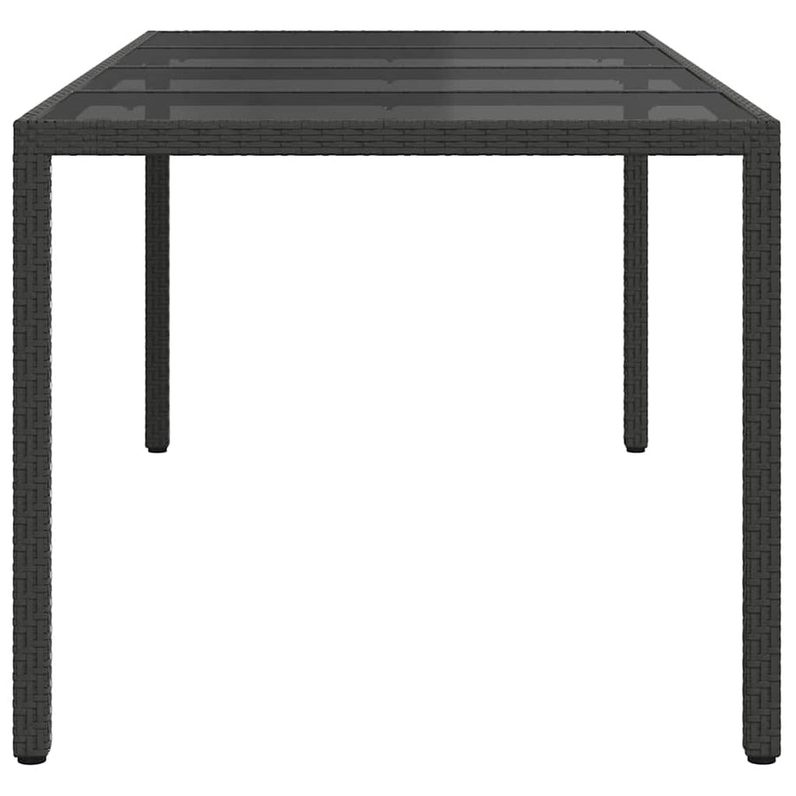 Garden Table Black Poly Rattan