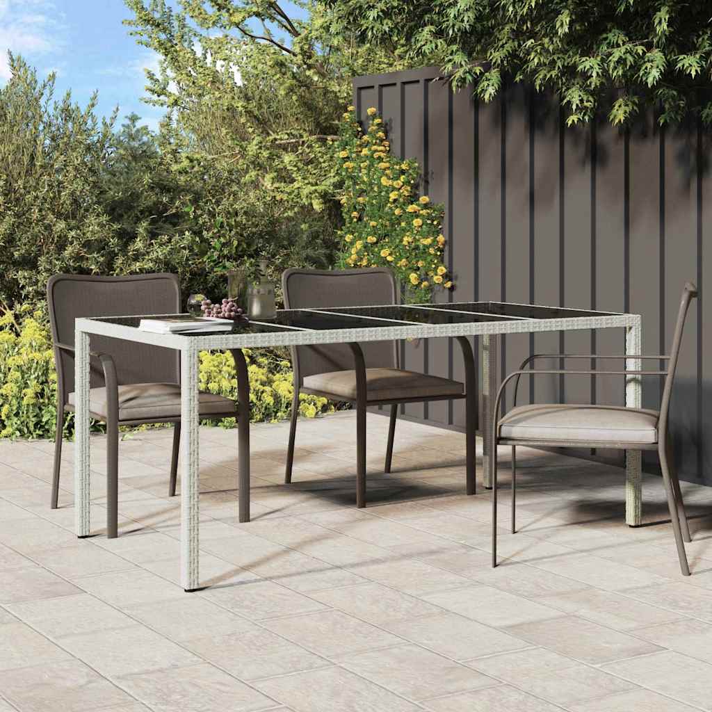 Garden Dining Table White 190 x 90 x 75 cm Poly rattan