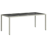 Garden Dining Table White 190 x 90 x 75 cm Poly rattan - 45-Degree Angle