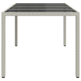Garden Dining Table White 190 x 90 x 75 cm Poly rattan - Top-Down View