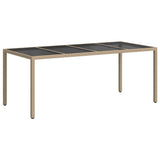 Garden Table Beige 190 x 90 x 75 cm Poly Rattan - 45-Degree Angle