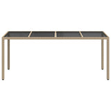 Garden Table Beige 190 x 90 x 75 cm Poly Rattan
