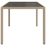 Garden Table Beige 190 x 90 x 75 cm Poly Rattan