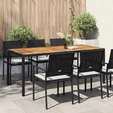 Garden Table Black 190 x 90 x 75 cm Poly Rattan