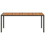 Garden Table Black 190 x 90 x 75 cm Poly Rattan