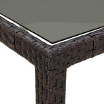 Garden Table Brown Poly Rattan
