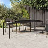 Garden Dining Table Brown 250 x 100 x 75 cm Poly rattan